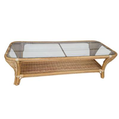 Wicker Glass Top Coffee Table (BSR-EL)