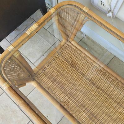 Wicker Glass Top Coffee Table (BSR-EL)