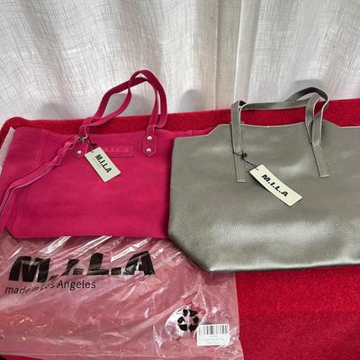 3 Luxury Designer NWT New M.I.L.A. Leather Suede Tote Bag Purses