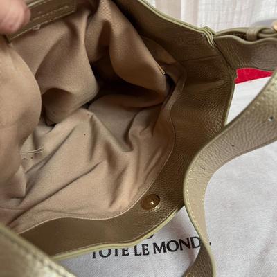 Luxury Designer Tote Le Monde London Bucket Leather Purse Shoulder Bag