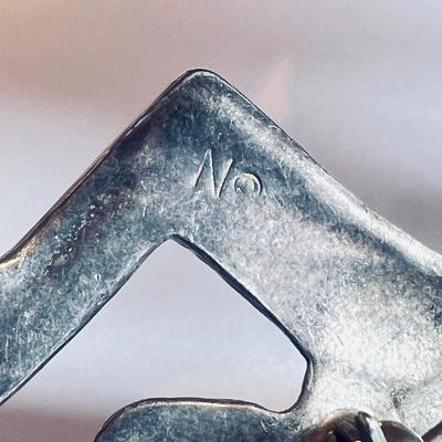 Vintage Navajo Sterling Silver Blue Turquoise Kokopelli Brooch Pin