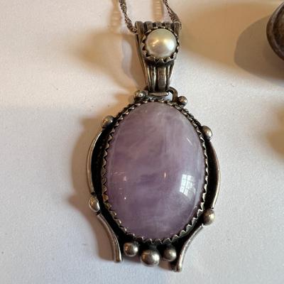 Sterling Silver Gemstone Pendant Lot