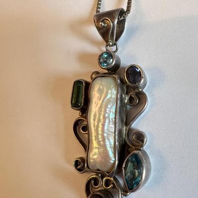 Sterling Silver Gemstone Pendant Lot