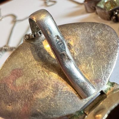 Sterling Silver Gemstone Pendant Lot