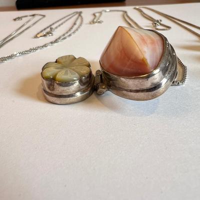Sterling Silver Gemstone Pendant Lot