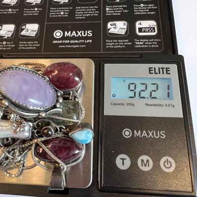 Sterling Silver Gemstone Pendant Lot