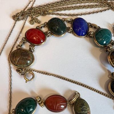 Gold Filled Jewelry Lot - Vintage, Scarab, Cameo, W.E. Richards