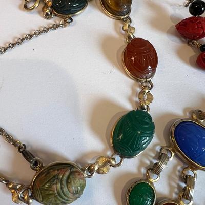 Gold Filled Jewelry Lot - Vintage, Scarab, Cameo, W.E. Richards