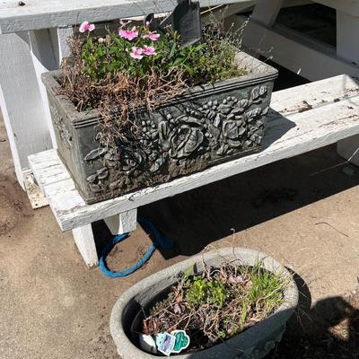 2 Stone Planters Lot