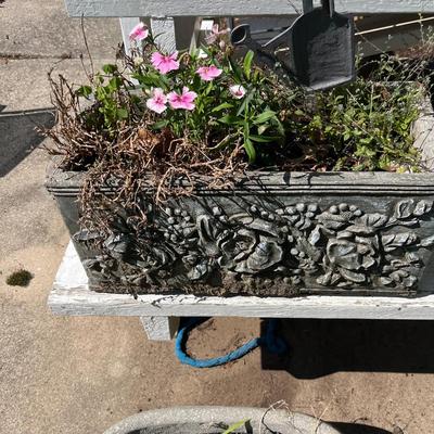 2 Stone Planters Lot