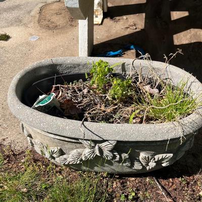 2 Stone Planters Lot