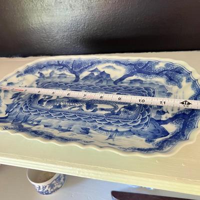 Mixed Vintage Flow Blue Porcelain Lot - Spode, Saxton, Sadek, Porcelain Royale