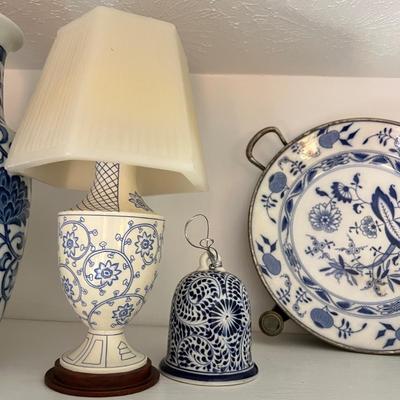 Mixed Vintage Flow Blue Porcelain Lot - Spode, Saxton, Sadek, Porcelain Royale