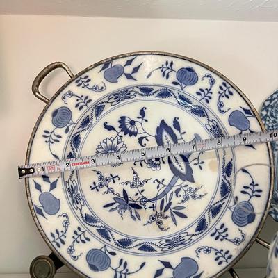 Mixed Vintage Flow Blue Porcelain Lot - Spode, Saxton, Sadek, Porcelain Royale
