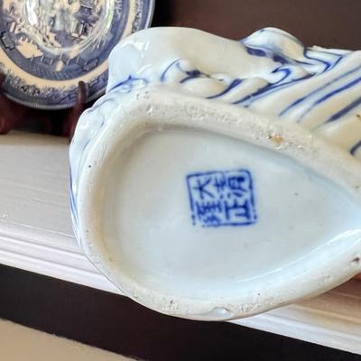 Mixed Lot Flow Blue Porcelain Dinnerware Vintage Signed