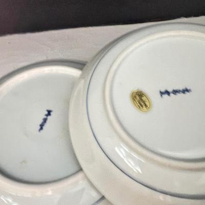 Mixed Lot Flow Blue Porcelain Dinnerware Vintage Signed