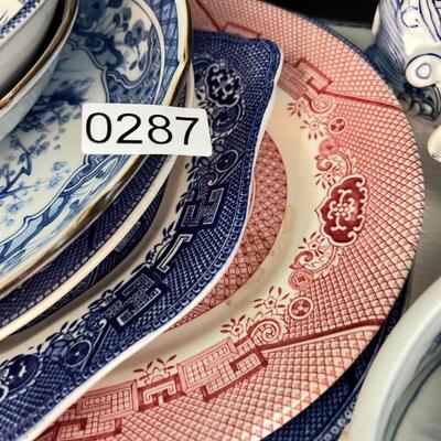 Mixed Lot Flow Blue Porcelain Dinnerware Vintage Signed