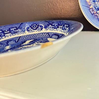 Mixed Lot Flow Blue Porcelain Dinnerware Vintage Signed