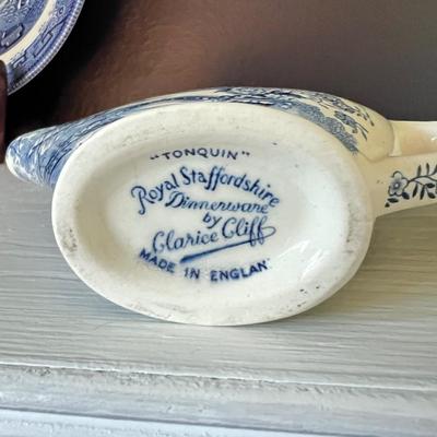 Mixed Lot Flow Blue Porcelain Dinnerware Vintage Signed