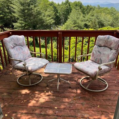 Pair of Patio Chairs & Table (PBD-RG)