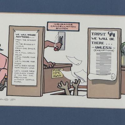 “Insurance” Lithograph Signed by Robert Marble (5-DZ)