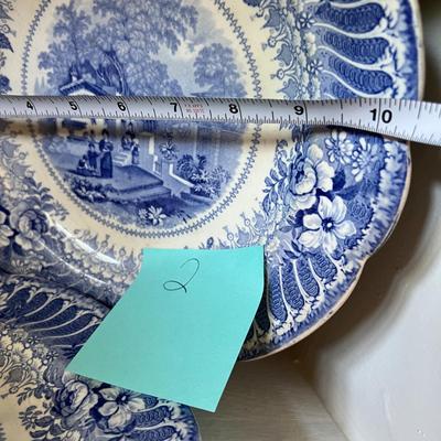 Vintage 12 Piece Lot Flow Blue Dinnerware - Some Sets