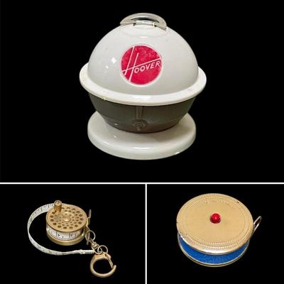 Fishing Reel, Hoover Vacuum & Retracting Vintage Tape Measure (BO-SS)