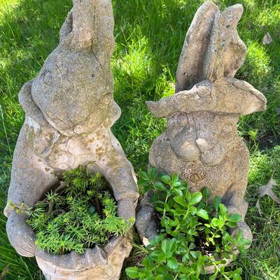 3 Outdoor Bunny Planters