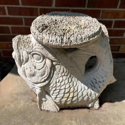 Carved Stone Fish Garden Decor
