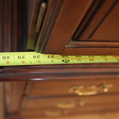 Traditional Solid Cherry Wood Armoire with Brass Hardware