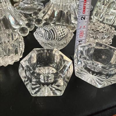 Mixed Glass Crystal Candlestick Holders Lot