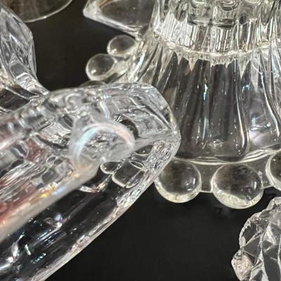 Mixed Glass Crystal Candlestick Holders Lot