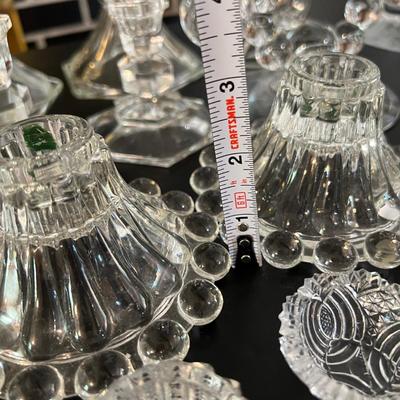 Mixed Glass Crystal Candlestick Holders Lot
