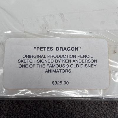 “Pete’s Dragon” Pencil Sketch Signed by Ken Anderson (3-DZ)