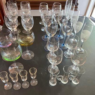 Big Lot Glassware Barware - Etched, Colored, Sets