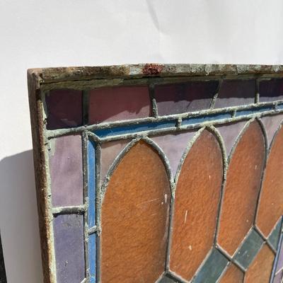 Large Vintage Stained Glass Panel