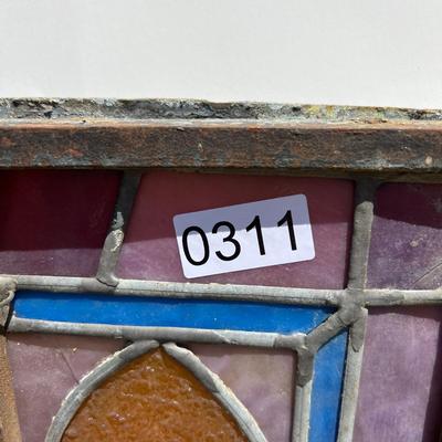 Large Vintage Stained Glass Panel