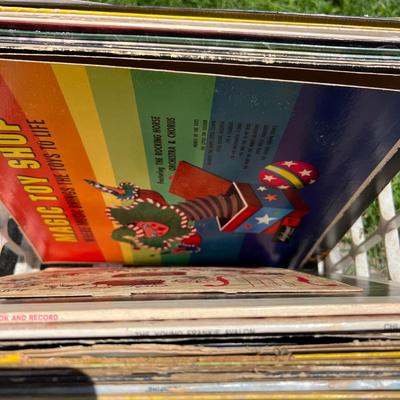 Crate of Vintage LPs Records - Decca, Childrens, Jackson 5