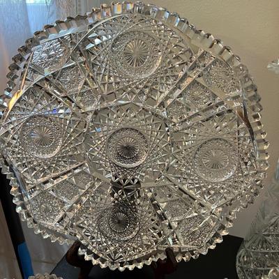 Big Lot Cut Crystal Serving Ware Dishes