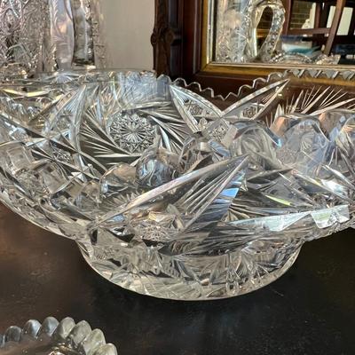 Big Lot Cut Crystal Serving Ware Dishes