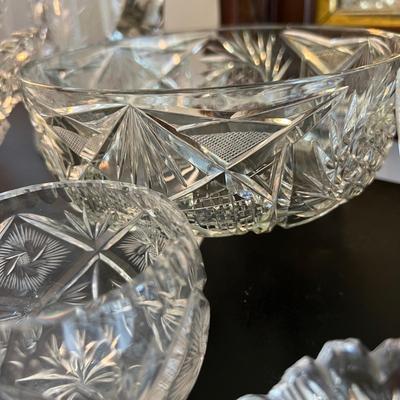 Big Lot Cut Crystal Serving Ware Dishes