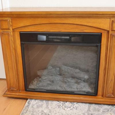 Electric Fireplace with Wood Cabinet Mantel