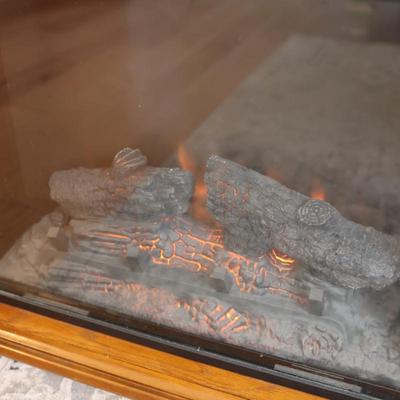 Electric Fireplace with Wood Cabinet Mantel