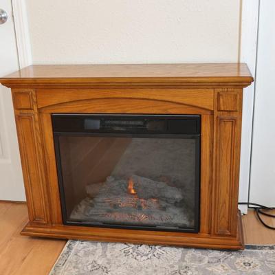 Electric Fireplace with Wood Cabinet Mantel