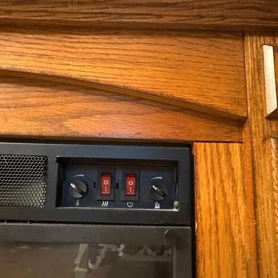 Electric Fireplace with Wood Cabinet Mantel