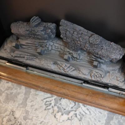 Electric Fireplace with Wood Cabinet Mantel