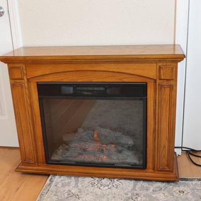 Electric Fireplace with Wood Cabinet Mantel