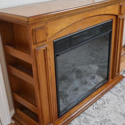 Electric Fireplace with Wood Cabinet Mantel