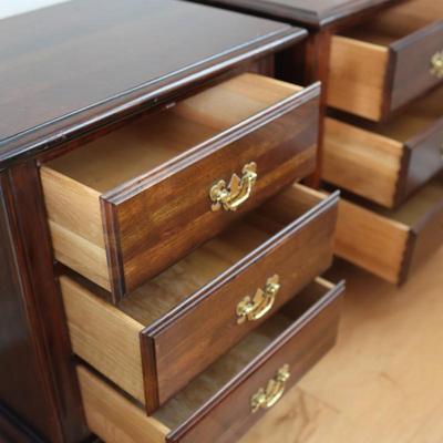 Pair of Solid Cherry Wood 3-Drawer Nightstands
