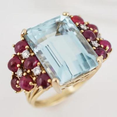 Aquamarine Cocktail Ring